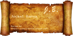 Jockel Barna névjegykártya